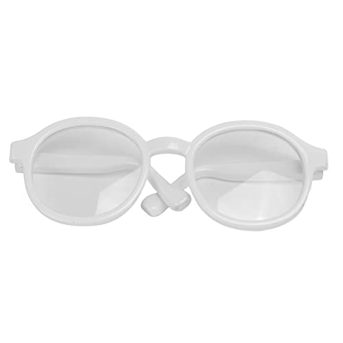 Lustige süße Hund Katze Retro Mode Sonnenbrille Brille Kunststoff Transparent Eyewear Welpen Katze Lehrer Cosplay Brille Haustier Fotos Requisiten für kleine Hund Katze, Halloween Dekor, Weiß von LIBOOI