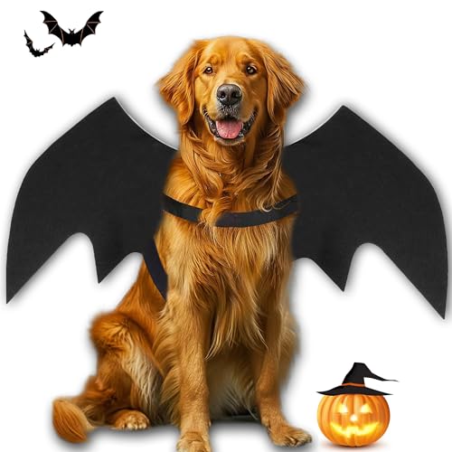 LIBRNTY Haustier Fledermausflügel,Halloween Haustier Kostüm,Katze Hund Fledermaus Kostüm,CHundekostüme,Dekoration,Schwarze Bekleidung für große Katzen Hunde(Neues Upgrade im Jahr 2023 schwarz,groß) LIBRNTY Haustier Fledermausflügel,Halloween Haustier Kostüm,Katze Hund Fledermaus Kostüm,CHundekostüme,Dekoration,Schwarze Bekleidung für große Katzen Hunde(Neues Upgrade im Jahr 2023 schwarz,groß) von LIBRNTY