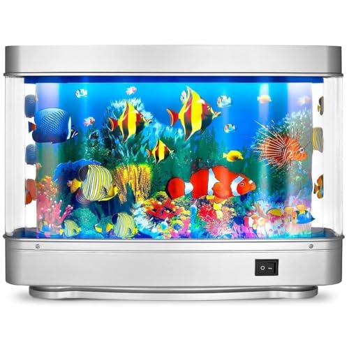 Künstliches Aquarium, Mini-Aquarium, Künstliche Tropische Fische, Dekoratives Aquarium-Nachtlicht mit Beweglichen Fischen für Kinder und Babys, 5 V USB-Stromversorgung Künstliches Aquarium, Mini-Aquarium, Künstliche Tropische Fische, Dekoratives Aquarium-Nachtlicht mit Beweglichen Fischen für Kinder und Babys, 5 V USB-Stromversorgung von LICAEVEY