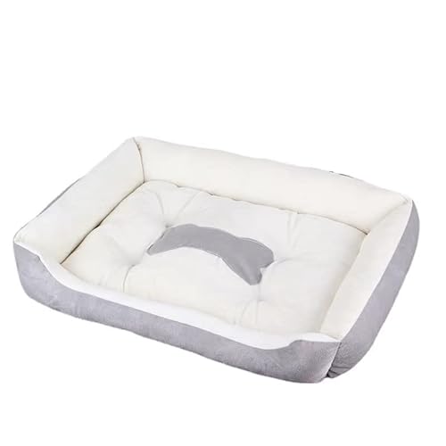 LICHOO Hundebett, Katzenbett, Plüsch-Haustierbett, weiches und bequemes waschbares Bett für Katzen und Hunde, geeignet für alle Arten von Haustieren (45×31×15cm,Graubeige) von LICHOO