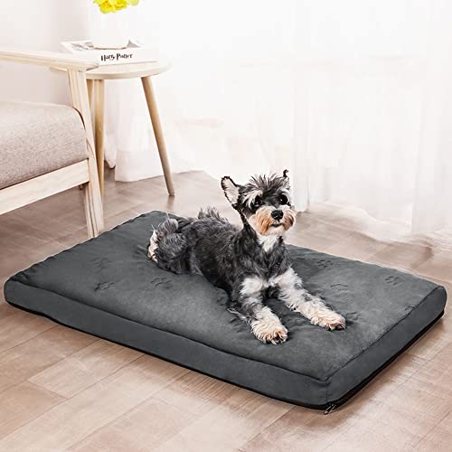 LICHOO Katzenbett, Hundebett, Plüsch-Haustierbett für Katzen und Hunde, Haustiermatte, weiches und bequemes waschbares Bett für Katzen und Hunde, geeignet für Haustiere (104×74×10cm,Dunkelgrau) von LICHOO