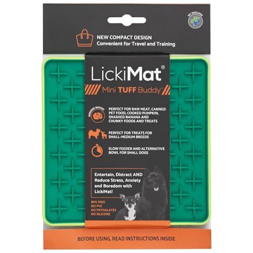 ""LICKIMAT“ Mini Tuff Buddy Hundefuttermatte, Hunde langsamen Fressen, Linderung von Langeweile und Ängsten für Hunde, perfekt für Futter, Leckerlis, Joghurt oder Erdnussbutter,, LM913X ""LICKIMAT“ Mini Tuff Buddy Hundefuttermatte, Hunde langsamen Fressen, Linderung von Langeweile und Ängsten für Hunde, perfekt für Futter, Leckerlis, Joghurt oder Erdnussbutter,, LM913X von LICKIMAT