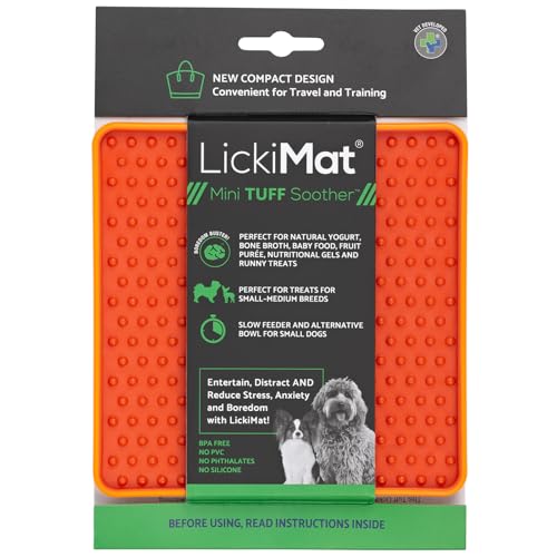 ""LICKIMAT“ Mini Tuff Schnuller-Hundefuttermatte, Hunde langsamen Fressen, Linderung von Langeweile und Ängsten für Hunde, perfekt für Futter, Leckereien, Joghurt oder Erdnussbut, LM913X ""LICKIMAT“ Mini Tuff Schnuller-Hundefuttermatte, Hunde langsamen Fressen, Linderung von Langeweile und Ängsten für Hunde, perfekt für Futter, Leckereien, Joghurt oder Erdnussbut, LM913X von LICKIMAT