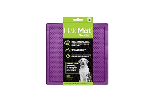 LICKIMAT Soother - Leckmatte für Hunde in 2 Größen und div. Farben, Farbe:lila, Größe:small - 20 x 20cm von LICKIMAT