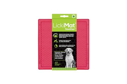 LICKIMAT Soother - Leckmatte für Hunde in 2 Größen und div. Farben, Farbe:pink, Größe:small - 20 x 20cm von LICKIMAT