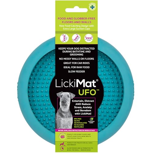 LICKIMAT UFO - Leckmatte für Hunde Slowfeeder ø 19 cm, Farbe:türkis von LICKIMAT