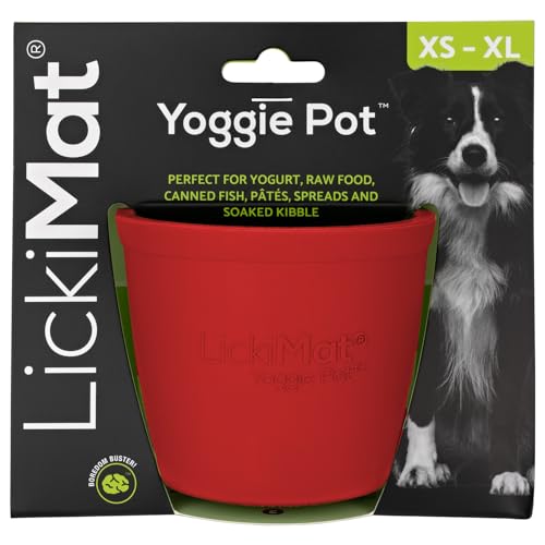 LICKIMAT Yoggie Pot - Ablenkung, Spaß und Bereicherung Langanhaltender Leckerli-Spender aus Gummi für alle Hundegrößen und langsames Füttern für kleine Hunde Das Neueste LickiMat von LICKIMAT