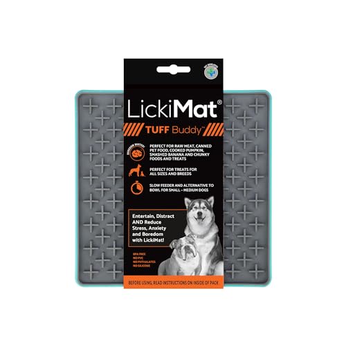 LickiMat Buddy Deluxe - 20 x 20 cm in rot oder türkis, Größe:small - 20 x 20cm, Farbe:türkis, 1 Stück (1er Pack) von LICKIMAT