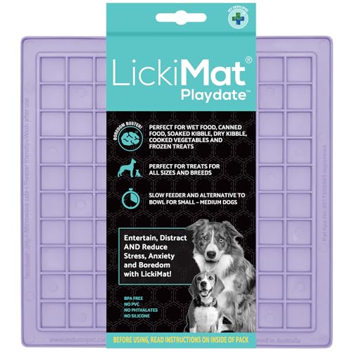 LickiMat Klassische Pastellfarben Playdate, Hunde-Futtermatte für Langeweile & Angstlinderung, ideal für Futter, Joghurt oder Erdnussbutter, Hunde-Leckmatten, lustige Alternative zu Slow Feeder von LICKIMAT
