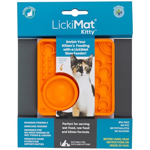 LickiMat Kitty Leckmatte Kätzchen 10 x 10 cm, Farbe:orange LickiMat Kitty Leckmatte Kätzchen 10 x 10 cm, Farbe:orange von LICKIMAT