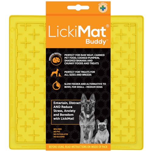 LickiMat Classic Pastel Colours Buddy Hunde-Futtermatte für Langeweile & Angstlinderung, ideal für Futter, Joghurt oder Erdnussbutter, Hunde-Leckmatten, lustige Alternative zu Slow Feeder Hundenapf, von LICKIMAT