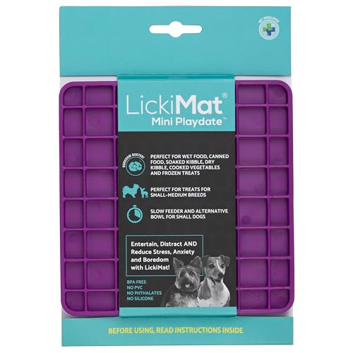 LickiMat Mini Classics – Interaktive Haustier-Futtermatte für Hunde, langsamer Futterspender mit modernem Design, Bereicherung für Familienbindung und Angstlinderung von LICKIMAT