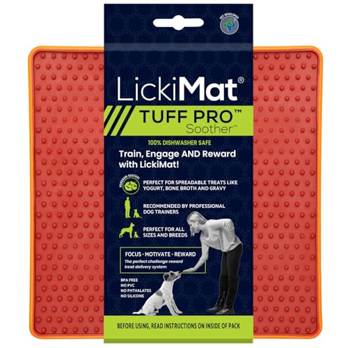 LickiMat PRO Tuff Schnuller für Hunde, robuste Leckmatte für Hunde, beruhigend, Alternative zu Puzzle-Spielzeug und Slow Feeder-Schüsseln, perfekt für Erdnussbutter, Joghurt, gesunde Leckereien und von LICKIMAT