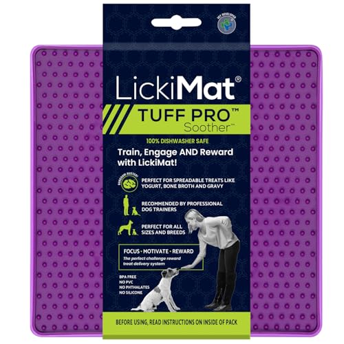 LickiMat PRO Tuff Schnuller für Hunde, robuste Leckmatte für Hunde, beruhigend, Alternative zu Puzzle-Spielzeug und Slow Feeder-Schüsseln, perfekt für Erdnussbutter, Joghurt, gesunde Leckereien und von LICKIMAT