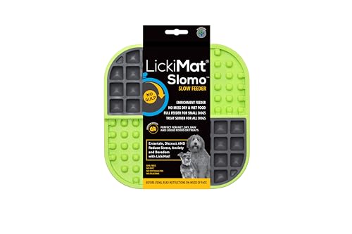LickiMat Slomo, Dog Slow Feeders for Boredom and Anxiety Reduction; Perfect for Food, Treats, Yogurt, or Peanut Butter. Fun Alternative to a Slow Feed Dog Bowl, Green von LICKIMAT
