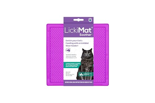 LickiMat Classic Schnuller, Katzen-Leckmatte, Langeweile, Angstlinderung, perfekt für Lebensmittel, Leckereien, Joghurt oder Erdnussbutter, lustige Alternative zu einem langsamen Fressnapf oder -napf, von LICKIMAT