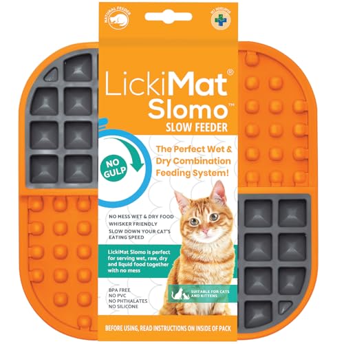 Lickimat Slomo Katzenfutterstation für langsame Katzen, gegen Langeweile und Angstlinderung, Joghurt oder Erdnussbutter. Lustige Alternative zu einer langsamen Futternapf oder Schale, Orange Lickimat Slomo Katzenfutterstation für langsame Katzen, gegen Langeweile und Angstlinderung, Joghurt oder Erdnussbutter. Lustige Alternative zu einer langsamen Futternapf oder Schale, Orange von LICKIMAT