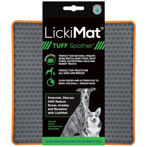 Lickimat Soother Leckerlimatte, Tuff, für Hunde, orangefarben von LICKIMAT