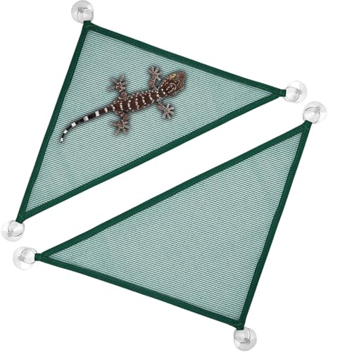 LICQIC 2 Packungen Mesh Reptilien Hängematten, Eidechse Ammock, Gecko Vivarium Hängematte für Leguane, Anolen, Geckos, Schlangen, Chamäleon (Grün, M) von LICQIC