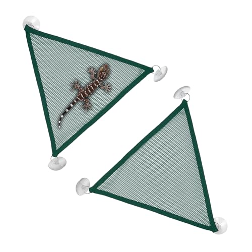 LICQIC 2 Packungen Mesh Reptilien Hängematten, Eidechse Ammock, Gecko Vivarium Hängematte für Leguane, Anolen, Geckos, Schlangen, Chamäleon (Grün, S) von LICQIC