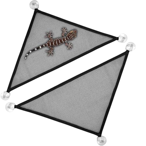 LICQIC 2 Packungen Mesh Reptilien Hängematten, Eidechse Ammock, Gecko Vivarium Hängematte für Leguane, Anolen, Geckos, Schlangen, Chamäleon (Schwarz, M) von LICQIC