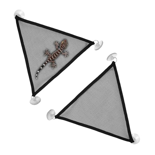 LICQIC 2 Packungen Mesh Reptilien Hängematten, Eidechse Ammock, Gecko Vivarium Hängematte für Leguane, Anolen, Geckos, Schlangen, Chamäleon (Schwarz, S) von LICQIC