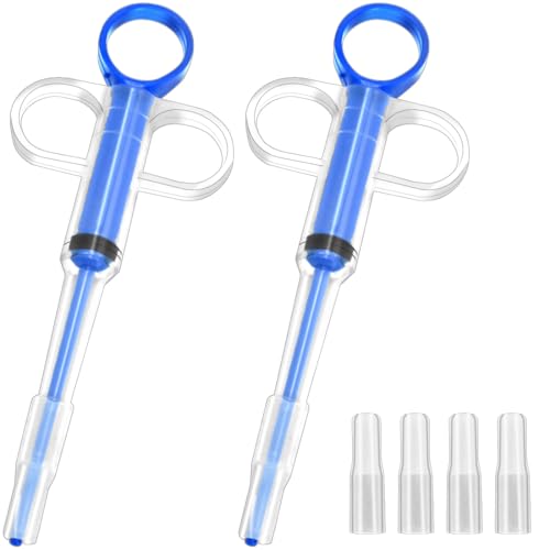 LICQIC Haustier-Pillenauswerfer, Pillenwerfer, Haustier-Pillendosierer für Katzen und Hunde, Kleintiere, medizinische Fütterung (2 Stück, blau) von LICQIC