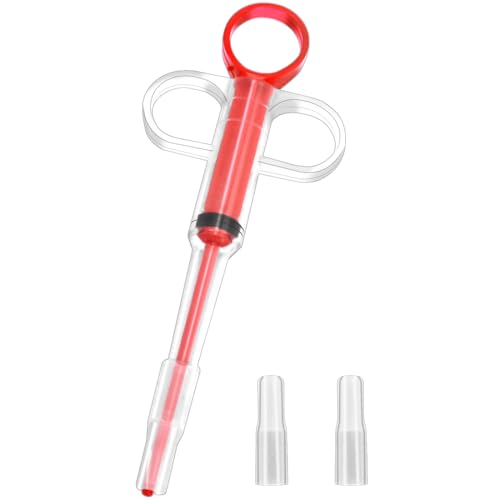 LICQIC Haustier-Pillenauswerfer, Pillenwerfer, Haustier-Pillendosierer für Katzen und Hunde, kleine Tiere, medizinische Fütterung (1 Stück, rot) von LICQIC