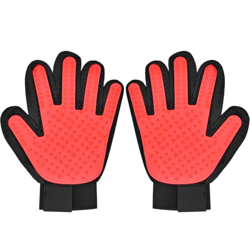 LICQIC Pet Dog Cat Grooming Glove Pet Hair Remover Mitt Pet Grooming Mitt for Dog Cat Rabbit Hors with Long Short Fur (1 Pair) von LICQIC