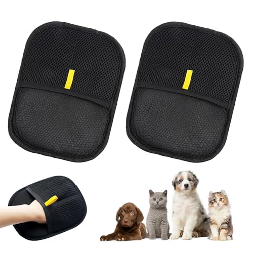 LIDEYE 2 Stück Fellmagnet Handschuhe, Wiederverwendbare Pet Hair Remover Glove Für die Pflege und Entfernung Unerwünsch für Glattes und Gesundes Fell, Für Kleidung, Möbel und Sofa von LIDEYE