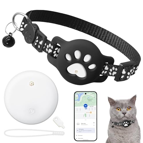 Cat Tracker, Tracker für Katzen, Ortungs-Tracker mit Halterung, keine monatliche Gebühr (nur Android), Weiß von LIDOUYA