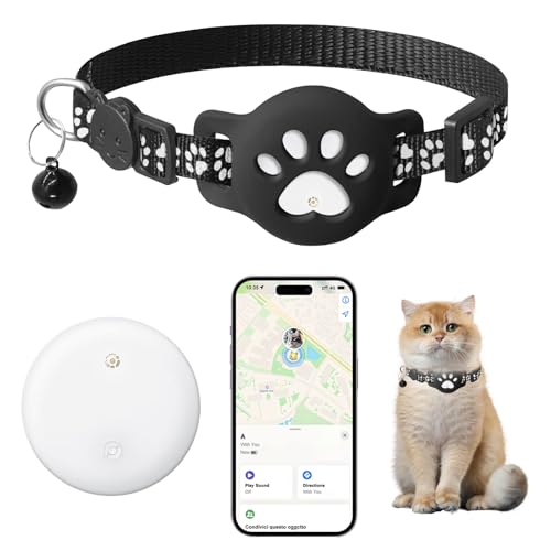 Katzen-Tracker, Tracker für Katzen, Ortungs-Tracker mit Halterung, keine monatliche Gebühr (nur iOS), Weiß von LIDOUYA