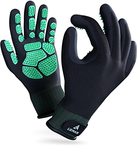 LIEMAN® Pflegehandschuh für Katzen & Hunde - One Size - Mit verbesserter Qualität -Individuelle Passform Dank verstellbarem Klettverschluss - Einzigartiger Fellpflege Handschuh (1 Paar) von LIEMAN