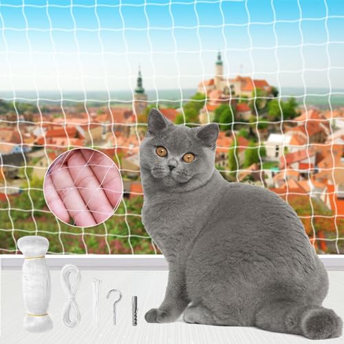 Katzennetz für Balkon ohne Bohren, LIEOLGOH 3x8m Transparentes Katzenschutznetz, Katzenschutz-Netz mit Befestigungsseil und Zubehör, Wetterfest & UV-beständig Geeignet für Fenster,Oberlichter,Terrasse Katzennetz für Balkon ohne Bohren, LIEOLGOH 3x8m Transparentes Katzenschutznetz, Katzenschutz-Netz mit Befestigungsseil und Zubehör, Wetterfest & UV-beständig Geeignet für Fenster,Oberlichter,Terrasse von LIEOLGOH