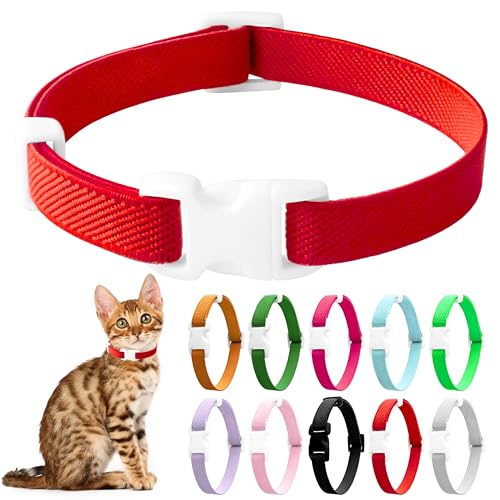 LIEVUIKEN Elastisches Katzenhalsband, Stretch-Katzenhalsband, Schnellverschluss, leuchtende Farben, Sicherheits-Kätzchenhalsband, verstellbares Halsband für Kätzchen, leicht, weiches Polyester, für LIEVUIKEN Elastisches Katzenhalsband, Stretch-Katzenhalsband, Schnellverschluss, leuchtende Farben, Sicherheits-Kätzchenhalsband, verstellbares Halsband für Kätzchen, leicht, weiches Polyester, für von LIEVUIKEN