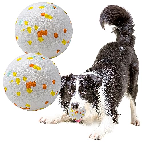 LIEVUIKEN Hundebälle, Spielzeug für aggressive Kauer, unzerstörbare, langlebige Hüpfbälle für Hunde zum Apportieren, langlebiger Vollgummi-Ball für das Training des Hundes (2 Stück) von LIEVUIKEN