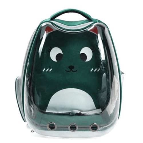 Haustier-Rucksackträger, Weltraumkapsel-Luftpolster-Haustierträger for kleine Hunde und Katzen, Luftpolstertasche for Wandern und Reisen (13" x10,2 x15,7)(Groen) von LIEWEI Boutique Shop UK