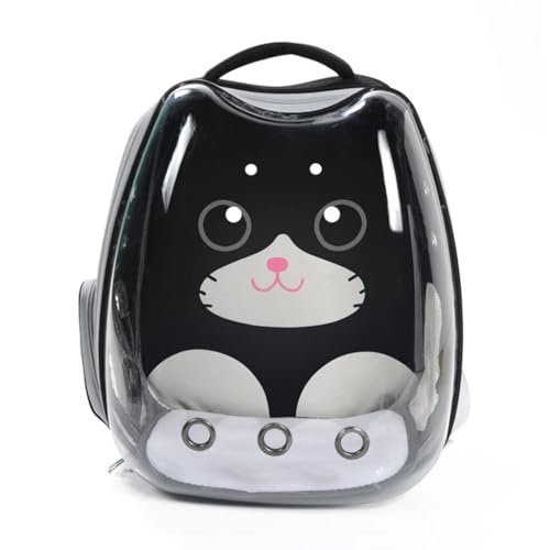 Haustier-Rucksackträger, Weltraumkapsel-Luftpolster-Haustierträger for kleine Hunde und Katzen, Luftpolstertasche for Wandern und Reisen (13" x10,2 x15,7)(Svart) von LIEWEI Boutique Shop UK