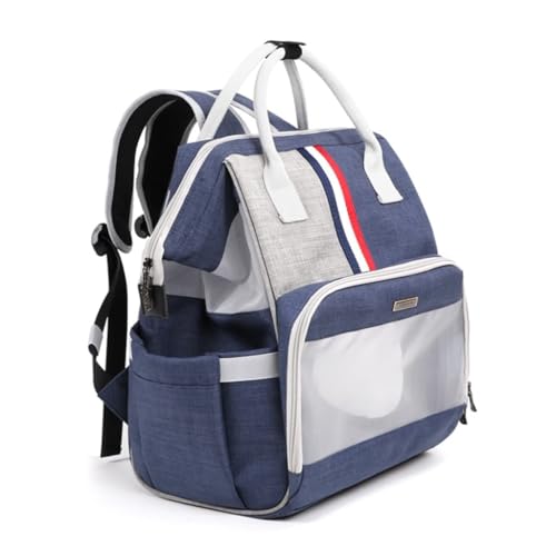Rucksacktrage mit Anti-Ausbruch-Verschluss und Netzbelüftung, ausbruchsichere Haustiertrage for kleine Katzen und Hunde, Reisen, Wandern(Bleu) von LIEWEI Boutique Shop UK