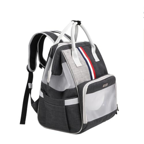 Rucksacktrage mit Anti-Ausbruch-Verschluss und Netzbelüftung, ausbruchsichere Haustiertrage for kleine Katzen und Hunde, Reisen, Wandern(Svart) von LIEWEI Boutique Shop UK