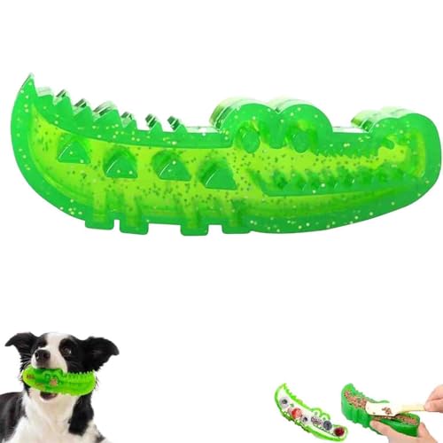 LIFECOSM Slow Feed Chew and Fetch Crocodile,Dog Slow Feeder Puzzle Toy,Rubber Alligator Chew Toy for Fetch, Chewing Training,Teeth Cleaning & Reduces Stress (Large) von LIFECOSM