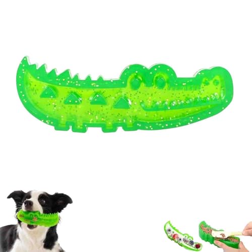 LIFECOSM Slow Feed Chew and Fetch Crocodile,Dog Slow Feeder Puzzle Toy,Rubber Alligator Chew Toy for Fetch, Chewing Training,Teeth Cleaning & Reduces Stress (Small) von LIFECOSM