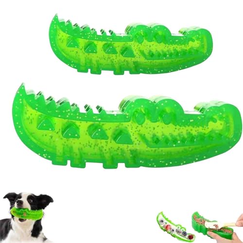 LIFECOSM Slow Feed Chew and Fetch Crocodile,Dog Slow Feeder Puzzle Toy,Rubber Alligator Chew Toy for Fetch, Chewing Training,Teeth Cleaning & Reduces Stress (Small+Large) von LIFECOSM