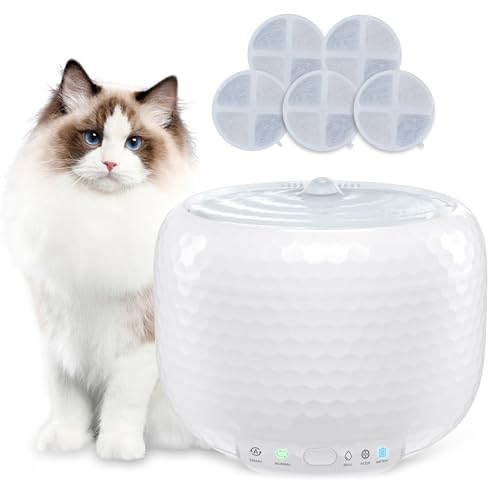 LIFETAIL Katzenwasserbrunnen Indoor Kabellose Haustierbrunnen zum Trinken 1,8L/1,786.0 g Automatische Wasserbrunnen für Katzen und kleine Hunde mit ultra-leiser Pumpe und 5 Ersatzfiltern LIFETAIL Katzenwasserbrunnen Indoor Kabellose Haustierbrunnen zum Trinken 1,8L/1,786.0 g Automatische Wasserbrunnen für Katzen und kleine Hunde mit ultra-leiser Pumpe und 5 Ersatzfiltern von LIFETAIL