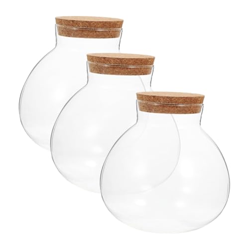 LIFKICH 3 Stück Mikrolandschaft Ökologische Glasflaschen mit Korkverschluss Transparente Terrarienflasche für DIY Sukkulenten Dekorative Garten Vasen Wiederverwendbar und Robust LIFKICH 3 Stück Mikrolandschaft Ökologische Glasflaschen mit Korkverschluss Transparente Terrarienflasche für DIY Sukkulenten Dekorative Garten Vasen Wiederverwendbar und Robust von LIFKICH