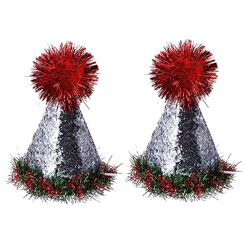 LIFKOME 2 Stück Haustier Weihnachtsmütze Cosplay Hut aus Weichem Material Komfortabel und Hautfreundlich Festliche Dekoration für Hunde Welpen und Katzen zu Weihnachten und Partys von LIFKOME