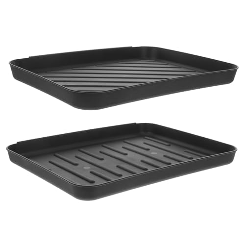 LIFKOME 2 Stück Mehrzweck Kunststoffschalen für Schuhe Haustiere und Garten wasserdichte Matten für Schuhe und Futter Schwarz von LIFKOME