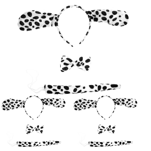 3 Sets Dalmatiner-Kostüm-Set Hundeohren-Stirnband Inklusive Dalmatiner-Ohren Stirnbänder Fliege Und Für Neujahrsparty-Cosplay-Kostüm von LIFKOME
