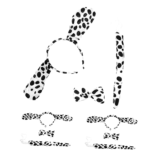 3 Sätze Hundeohren-Stirnbänder Für Halloween-Reifen Welpenhalsband Hundeohren Und -Dalmatiner-Kostüm Tierohren Dino-Hundeohren-Kostüm Tierdruck von LIFKOME