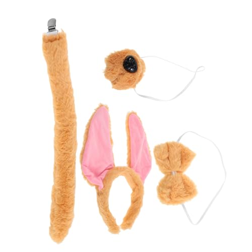 LIFKOME Hund Ohren Haarreif Schleife Cartoon Tierkostüm Set für Erwachsene Plüsch Cosplay Zubehör Halloween Karneval Party von LIFKOME